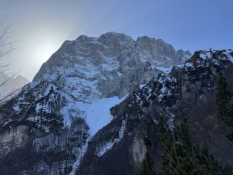 Winter bivouac at Casera Frugna 3