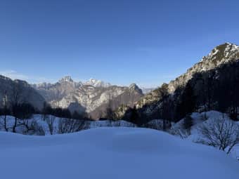 Winter bivouac at Casera Frugna 4