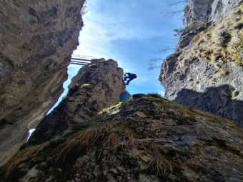 Climbing the Sass de Rocia Ferrata 7